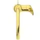 Waschtischarmatur in glänzendem Gold-Finish, schwenkbarer Auslauf, designed von Ideal Standard. Minimalistisches Design für moderne Badezimmerumgebung.
